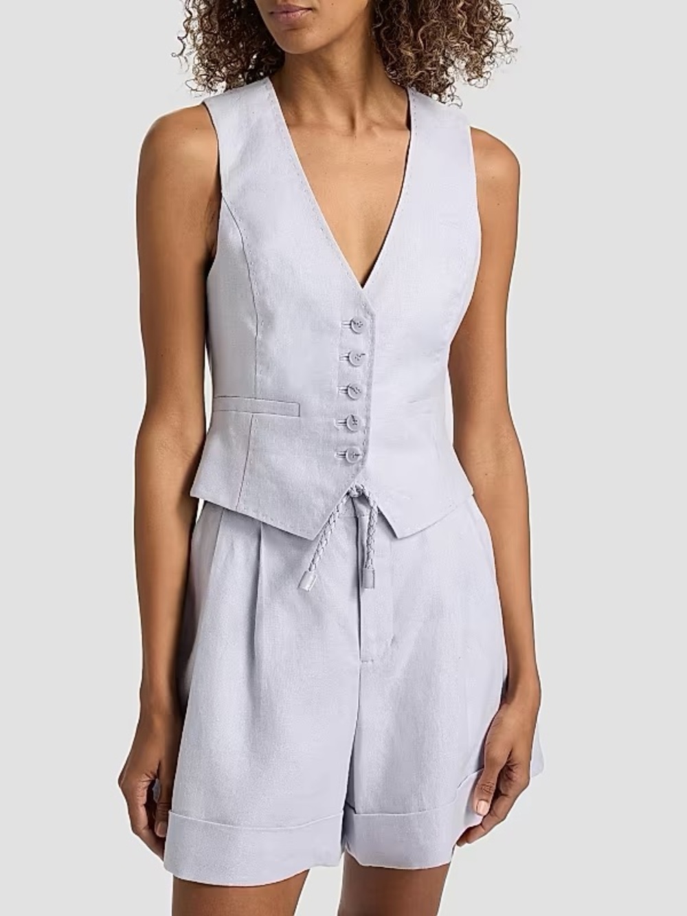 NWT Zimmermann Pale Lavender Linen Tailored Vest Size 4 US 12